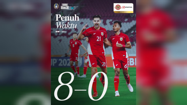 Hasil akhir Indonesia vs Brunei. [Instagram]